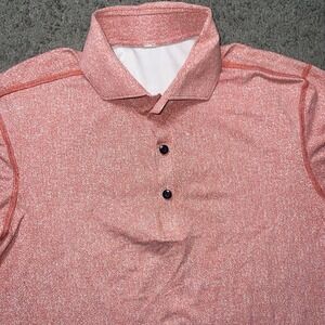 Lululemon Shirt Mens L Red Propel Polo Short Sleeve Stretch Golf Performance